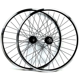 Samnuerly Spares Samnuerly Quick Release MTB Bicycle Wheelset 26inch Bike Cycling Rim Mountain Bike Wheel 32H Disc / V- Brake Rim 7-11speed Cassette Hub Sealed Bearing 6 Pawls (Black Hub)