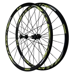 SJHFG Mountain Bike Wheel SJHFG Bicycle Wheelset, Front 20 Holes / rear 24 Holes Quick Release Double-decker Mountain Bike Rim Cycling Wheels 700C (Color : Green)