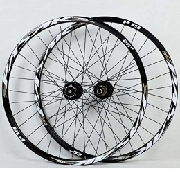 SN Spares SN 26 27.5 29 Inch Bike Wheelset, Mountain Bicycle Wheels Double Layer Alloy Rim Quick Release / Thru Axle Dual Purpose Disc Brake 7-11 Speed (Color : Black Hub gold logo, Size : 26inch)