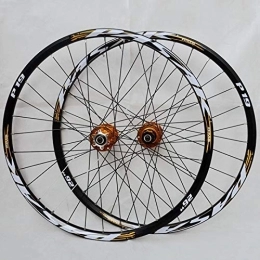 SN Spares SN 26 27.5 29 Inch Bike Wheelset, Ultralight MTB Mountain Bicycle Wheels, Double Layer Alloy Rim Quick Release 7 8 9 10 11 Speed Disc Brake (Color : Gold Hub gold logo, Size : 27.5Inch)