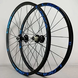 SN Spares SN 26 27.5 Inch Mountain Bike Wheelset MTB Bicycle Wheels Quick Release Ultra Light Alloy Rim Flat Spoke 8-12 Speed Cassette Hub Disc Brake (Color : Black Hub blue label, Size : 27.5inch)