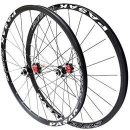 SN Spares SN 26 / 27.5 Inch Ultralight Mountain Bike Wheelset Front Rear Bicycle Wheel 24 Hole 4 Bearing Disc Brake Quick Release Double Wall Rim (Color : Black Carbon Red Hub, Size : 26inch)