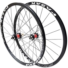 SN Mountain Bike Wheel SN 26 / 27.5 Inch Ultralight Mountain Bike Wheelset Front Rear Bicycle Wheel 24 Hole 4 Bearing Disc Brake Quick Release Double Wall Rim (Color : Black Carbon Red Hub, Size : 27.5inch)