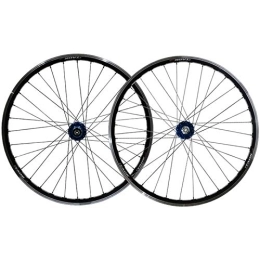 SN Mountain Bike Wheel SN 26 In Bike Wheelset Disc Brake / V Brake Dual-use Quick Release Double Wall MTB Rim Cycling Wheels Front Rear 2 Palin For 8 / 9 / 10 Freewheel (Color : Blue Hub)