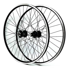 SN Spares SN 26 Inch Bicycle Wheelset Disc Brake V Brake Mountain Bike Wheels Cycling Front 2 Rear 4 Bearing Quick Release 7 8 9 10 11 Card Flywheel (Color : Black hub)