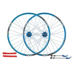 SN Spares SN 26 Inch Mountain Bike Wheelset Double Layer Alloy Rim Sealed Bearing Disc Brake 32 Hole 7 / 8 / 9 / 10 Cassette Front Rear Bicycle Wheel (Color : Blue)