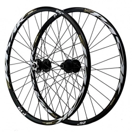SN Spares SN Bicycle Wheel 26 / 27.5 / 29 Inch Mountain Bike Wheelset Double Wall MTB Rim Alloy Front 2 Rear 5 Bearing 7-12 Speed Quick Release Hub (Color : Black Hub gold label, Size : 29inch)