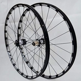 SN Spares SN Bicycle Wheelset 26 27.5 In Mountain Bike Wheel Double Layer Alloy Rim 4 Bearing 7-11 Speed Cassette Hub Disc Brake Quick Release (Color : Black Carbon silver Hub, Size : 27.5inch)