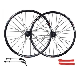 SN Spares SN Bike Wheelset 26", MTB Mountain Bicycle Wheel Front Rear Double Layer Alloy Rim Sealed Bearing Disc Brake 32 Hole 7 8 9 10 Cassette (Color : Black)