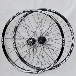 SN Spares SN Mountain Bike Wheelset 26" / 27.5" / 29" Double Wall MTB Cycling Wheels Rim Front 2 Rear 4 Hub Cassette Disc Brake 7 8 9 10 11Speed Quick Release (Color : Black Hub silver label, Size : 27.5IN)