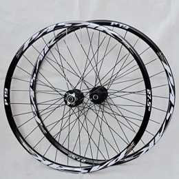 SN Spares SN Mountain Bike Wheelset 26" / 27.5" / 29" Double Wall MTB Cycling Wheels Rim Front 2 Rear 4 Hub Cassette Disc Brake 7 8 9 10 11Speed Quick Release (Color : Black Hub silver label, Size : 29IN)