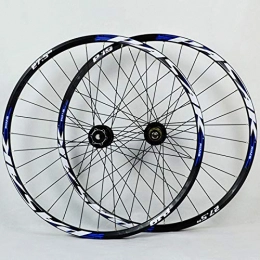 SN Spares SN MTB Bike Wheelset 26 27.5 29 Mountain Bicycle Wheel Double Layer Alloy Rim Quick Release / Thru Axle Dual Purpose 7-11 Speed Hub Disc Brake (Color : Blue Hub blue logo, Size : 29inch)