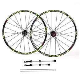 SN Spares SN Outdoor Bike Wheelsets 26, Double Wall 27.5 Inch MTB Wheels Quick Release Sealed Bearings 5 Palin Disc Brake 24 Hole 8 9 10 Speed Training (Color : Green, Size : 27.5inch)