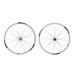 SN Spares SN Outdoor Mountain Bicycle Wheelset, 26 Inch Double Wall MTB Rim Quick Release Disc Brake Hybrid / Bike 32 Hole Disc 7 8 9 10 Speed Training (Color : White, Size : 26 inch)