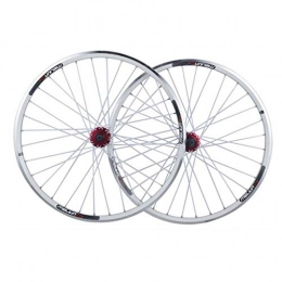 SN Spares SN Ultralight 26 Inch Bike Wheelset Double Wall Aluminum Alloy Hybrid Disc V Brake Quick Release Sealed Bearings 8 9 10 Speed Mountain Bike Wheel (Color : White, Size : 26inch)