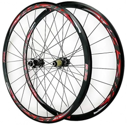 SN Spares SN Ultralight 700C Disc Brake Road Bike Wheelset Thru Axle Mountain Bike Front + Rear Wheel Cyclocross Road V / C Brake 7 / 8 / 9 / 10 / 11 / 12 Speed Wheel (Color : Red)