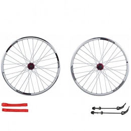 TANGIST Spares TANGIST 26 Inch MTB Wheelset V / Disc Brake Mountain Bike Front and Rear Wheel Sealed Bearing Double Wall Quick Release 7 8 9 10 Speed (Color : White spokes, Size : Blue hub)