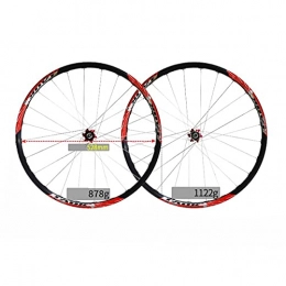 TANGIST Mountain Bike Wheel TANGIST Mountain Bike Wheelset 20 / 24 / 26 / 27.5 / 29 Inch Aluminum Alloy Rim Disc Brake with Rivets 24H Steel Round Spokes fit 7 8 9 10 Speed Cassette Bicycle Wheelset (Size : 26in)