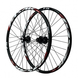 TANGIST Spares TANGIST Mountain Bike Wheelset 26" / 27.5" / 29", Disc Brake Bike Wheels for 8 9 10 11 12 Speed Cassette, 32H Bicycle Wheels Quick Release with Rivets (Color : Red, Size : 26IN)