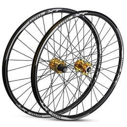 TANGIST Spares TANGIST Mtb Wheels 26 Wheel Set Aluminium Bicycle Frames Quick Release Disc Brakes 32H Low-Resistance fit 8 9 10 11 Speed Cassette Mountain Bike Wheelset (Color : Yellow)