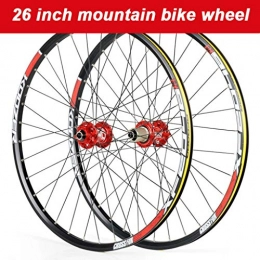 TianyiTrade Spares TianyiTrade 26" Mountain Bike Wheel Sealed Bearings Hub Double Wall Rim 32H XF2046 Red