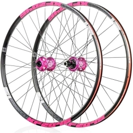 TYXTYX Mountain Bike Wheel TYXTYX 26 / 29 / 27.5 Inch Mountain Bike Wheels, Bicycle Wheelset Front Rear Wheelset Double-Walled MTB Rim Fast Release Disc Brake 32Holes 4 Palin 8-11 Speed, Pink, 29inch