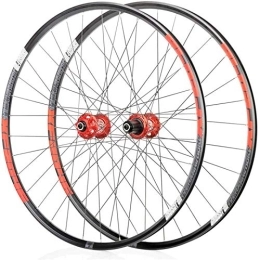 TYXTYX Mountain Bike Wheel TYXTYX 26 / 29 / 27.5 Inch Mountain Bike Wheels, Bicycle Wheelset Front Rear Wheelset Double-Walled MTB Rim Fast Release Disc Brake 32Holes 4 Palin 8-11 Speed, Red, 29inch