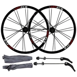 TYXTYX Mountain Bike Wheel TYXTYX Aluminum Alloy Bicycle Wheelset 26 Inch Bicycle Rims, MTB Rear Wheel Front Wheel Bike Double-Walled Disc Brake Quick Release Palin Bearing 7 / 8 / 9 / 10 Speed 24H, Black
