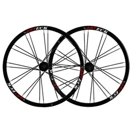 TYXTYX Mountain Bike Wheel TYXTYX Mountain Bike Wheelset 26 Double Layer Alloy Rim Sealed Bearing 7 8 9 10 Speed Disc Brake QR Front 20H Rear 24H Wheels (Color : Black)