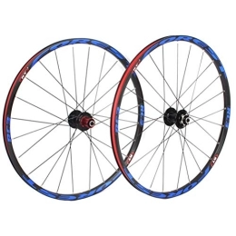 TYXTYX Mountain Bike Wheel TYXTYX MTB 26" 27.5" Bike Wheel Set Double Layer Wall Alloy Rim Disc Brake Bicycle Wheel 8 9 10 11 Speed Palin Bearing Hub Quick Release 24H (Color : Blue, Size : 27.5in)