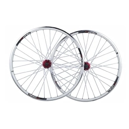 TYXTYX Mountain Bike Wheel TYXTYX MTB Bicycle Wheelset 26 Inch, Double Wall Aluminum Alloy Cycling Wheels Rim 32 Hole Disc / V-Brake Wheels for 7 / 8 / 9 / 10 Speed (Color : White)