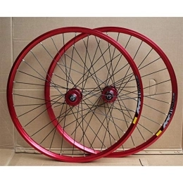 TYXTYX Spares TYXTYX Quick Release Axles Bicycle Accessory MTB Bike Wheelset 24 Inch Double Layer Rim Disc / Rim Brake Bicycle Wheel 8-10 Speed 32H Road Bicycle Cyclocross Bike Wheels (Color : B- RED)
