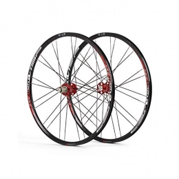 NOLOGO Spares Ultra-light Aluminum Alloy Mountain Wheel Set With Four Bearings, Disc Brakes, Double-layer 27.5 Inchbicycle Wheel Set Disc Brake Wheel Set Support 8-9-10-11 Speed Flywheel (Color : Red)