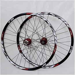 UPPVTE Spares UPPVTE 26 / 27.5 / 29 Inch Mountain Bike Wheelset, 32H Double Walled MTB Rim Aluminum Alloy Disc Brake 7-11 Speed Cassette Bike Wheel (Front Rear) Wheel (Color : Red, Size : 29inch)