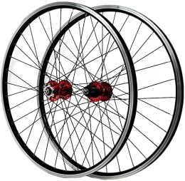 UPPVTE Spares UPPVTE 26 / 27.5 / 29 inch MTB Bicycle Wheels Disc / V Brake Double Wall Aluminum Alloy Quick Release Alloy Rim 7 8 9 10 11 Speed Wheel (Color : Red, Size : 26inch)