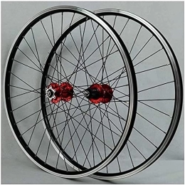 UPPVTE Spares UPPVTE 26 / 27.5 / 29 Inch MTB Bicycle Wheelset, 32H Front Rear Wheel Double Layer Alloy Sealed Bearing Disc Rim Brake QR 7-11 Speed Wheel (Color : Red, Size : 29inch)