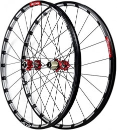 UPPVTE Spares UPPVTE 26 / 27.5 Inch Mountain Bike Wheels Thru Axle / Quick Release Wheel Set Disc Brake Freewheel Rim 7 8 9 10 11 12 Speed Wheel (Color : Red-qr, Size : 26inch)