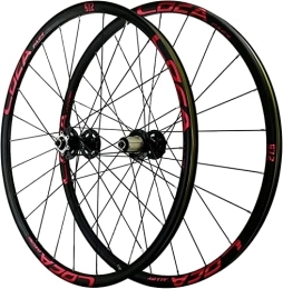 UPPVTE Spares UPPVTE 26 / 27.5 Inch MTB Bicycle Wheelset, Double Walled Aluminum Alloy Disc Brake 24H Rim Wheel for 7-11 Speed Mountain Bike Wheels Wheel (Color : Red, Size : 26inch)