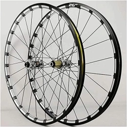 UPPVTE Mountain Bike Wheel UPPVTE 26 / 27.5in MTB Bicycle Wheel Set, Front Rear Bicycle Wheel CNC Rims Disc Brake Wheel Bearing Hub 24 Holes 7-11 Speed Wheel (Color : Titanium, Size : 26inch)