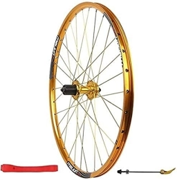 UPPVTE Spares UPPVTE 26" Bike Rear Wheel, Double Wall Alloy MTB Rim Cassette Hub 32 Hole Disc Brake 7-10 Speed QR Single wheel Wheel (Color : Gold)