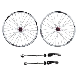 UPPVTE Mountain Bike Wheel UPPVTE 26 Inch Bicycle Front Rear Wheel, MTB Bike Wheelset Quick Release V / Disc Brake Sealed Bearing Hub 32 Hole 7-10 Speed Cycling Rims Wheel (Color : White)