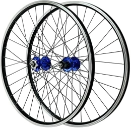 UPPVTE Spares UPPVTE 26 Inch MTB Bicycle Wheelset, V-Brake Double Wall Disc Brake Cycling Wheels For 8 / 9 / 10 Speed Flywheel 6-nail Disc Brake Wheel (Color : Blue, Size : 26inch)