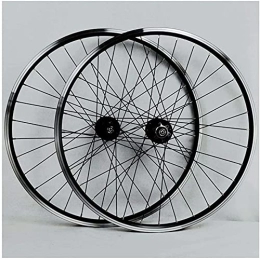 UPPVTE Spares UPPVTE 26 Inch MTB Bike Wheel Bicycle Wheelset, Double Wall Alloy Rim Cassette Hub Sealed Bearing QR Disc / V Brake 7-12 Speed Wheel (Color : Black hub)
