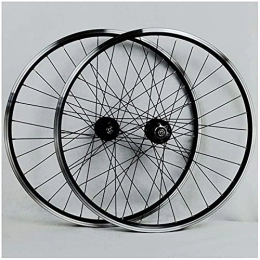 UPPVTE Spares UPPVTE 26 inch MTB bike wheel double-walled aluminum alloy disc / V brake wheel rim Rapid Release 32 holes 7 / 8 / 9 / 10 speed disc wheels Wheel (Color : Black, Size : 26inch)