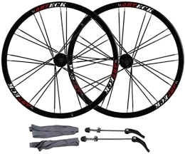 UPPVTE Spares UPPVTE 26inch MTB Cycling Wheels Disc Brake Wheel Set Quick Release 24 Hole Bearing 7 8 9 10 Speed Mountain Bike Wheelset Wheel (Color : Black hub, Size : 26inch)