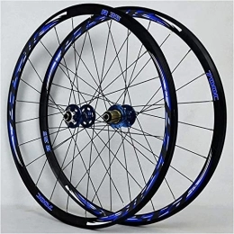 UPPVTE Spares UPPVTE 29 Inch MTB Bicycle Wheelset, 700C Aluminum Alloy Quick Release Hub V Brake / Disc Brake Compatible 7 / 8 / 9 / 10 / 11 Speed Wheel (Color : Blue, Size : 700C)