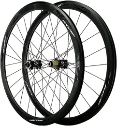 UPPVTE Spares UPPVTE 700C Disc Brake Bike Wheelset, 40MM Bicycle Wheelset Double Layer Alloy Rim 24H MTB Front Rear Wheels fit 7 8 9 10 11 12 Speed Wheel