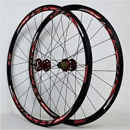 UPPVTE Spares UPPVTE 700C MTB Racing Bicycle Wheelset, 29 Inch Aluminum Alloy V-Brake / Disc Brake Road Bike Wheelset Quick Release Hub 11 Speed Wheel (Color : Red, Size : 700C)