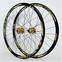 UPPVTE Mountain Bike Wheel UPPVTE 700C Road Bicycle Cycling Wheelset, Aluminum Alloy V-Brake / Disc Brake 29 Inch Racing MTB Bike Quick Release Hub 11 Speed Wheel (Color : Gold, Size : 700C)