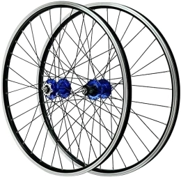UPPVTE Spares UPPVTE Bike Wheels 26Inch, 32 Holes MTB Cycling Double Wall Aluminum Hybrid V Brake Disc Brake for 7 / 8 / 9 / 10 / 11 Speed Wheel (Color : Blue, Size : 26inch)